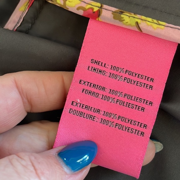 BETSY JOHNSON hooded option cinched waist trench rain coat zipped snap front SM - Picture 15 of 16